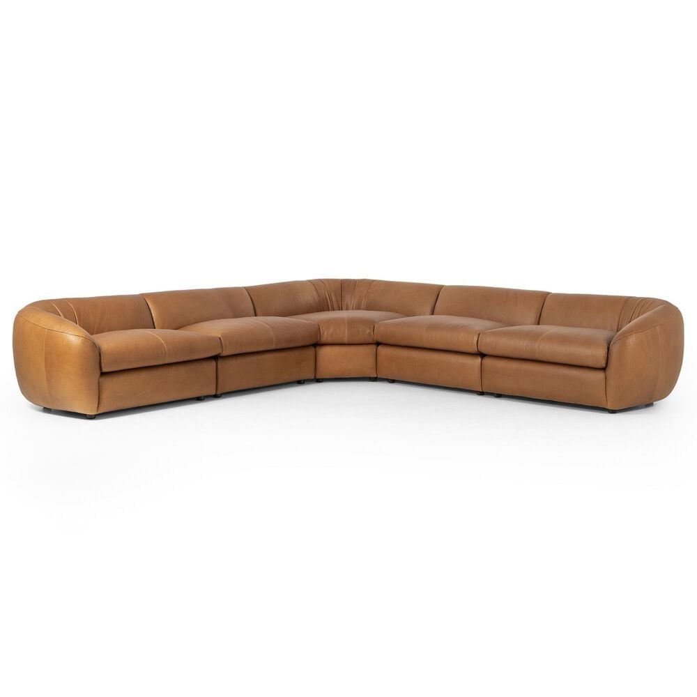 Four Hands Saldana 5PC Sectional-Lorento Cognac, , large