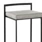 LumiSource Fuji 34" Stacker Bar Stool with Light Grey Cowboy Upholstery in Black (Set of 2), , large