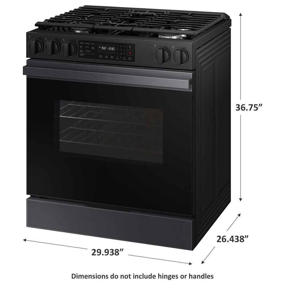 Samsung Bespoke Bespoke 6.0 Cu. Ft. Smart Slide-In Gas Range with 17K BTU Power Burner in Matte Black Steel, , large