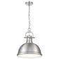 Golden Lighting Duncan 1-Light Pendant with Chain in Pewter, , large