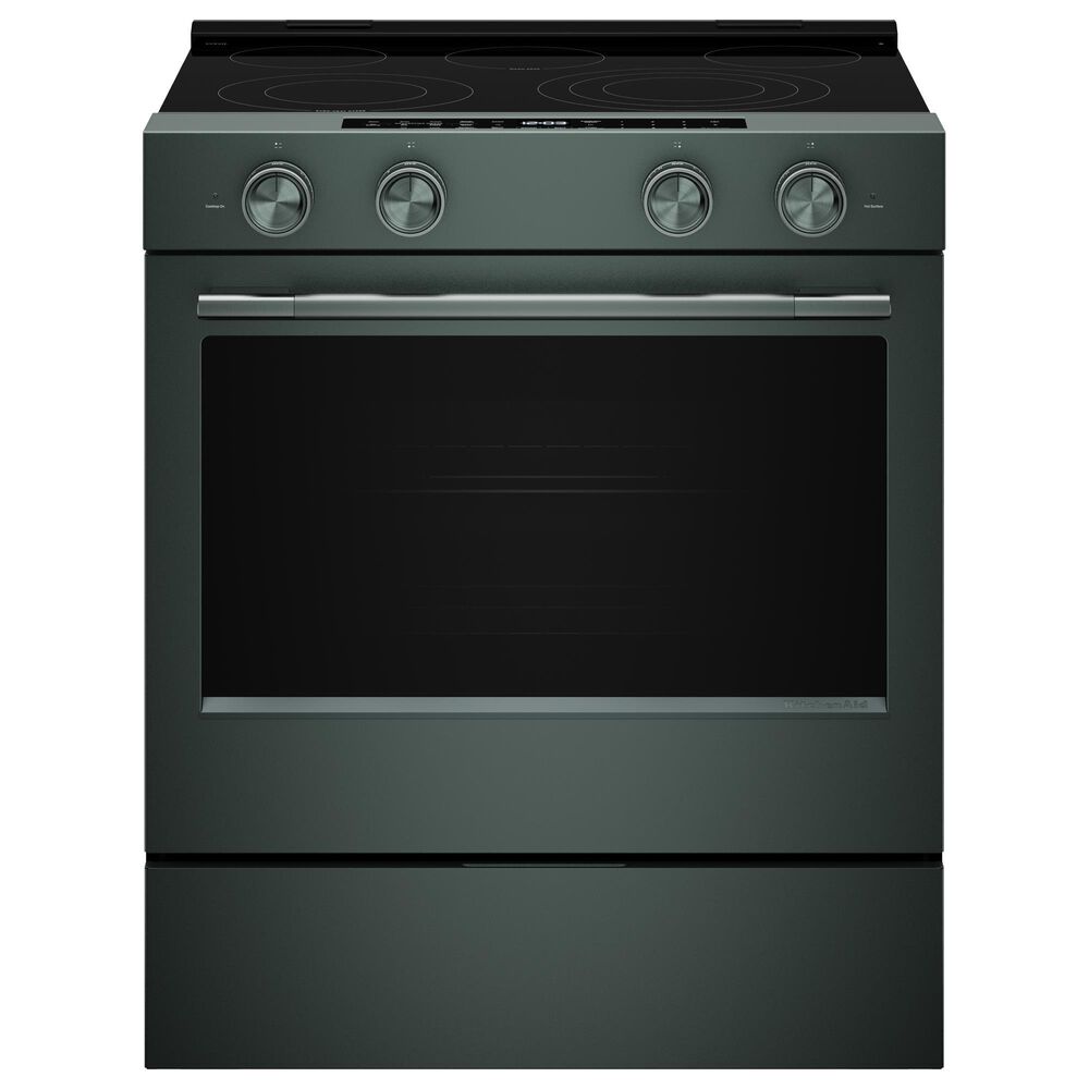 KitchenAid 2-Piece Kitchen Package with 30" Slide-In Smart Electric Range and 30" Over-the-Range Microwave Oven in Juniper, , large