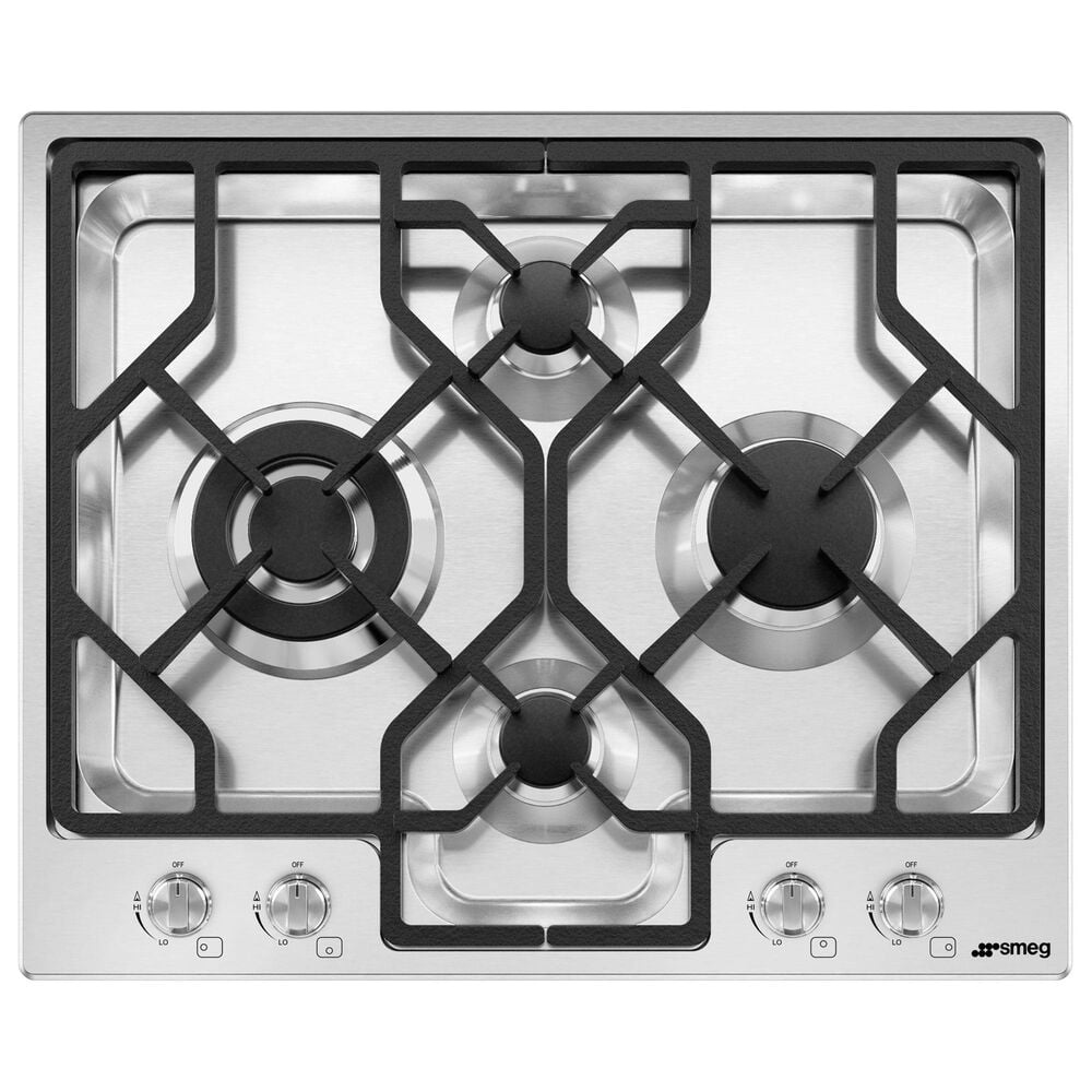 SMEG Classic 24" Corner Control Location Gas Cooktop in Stainless Steel, , large