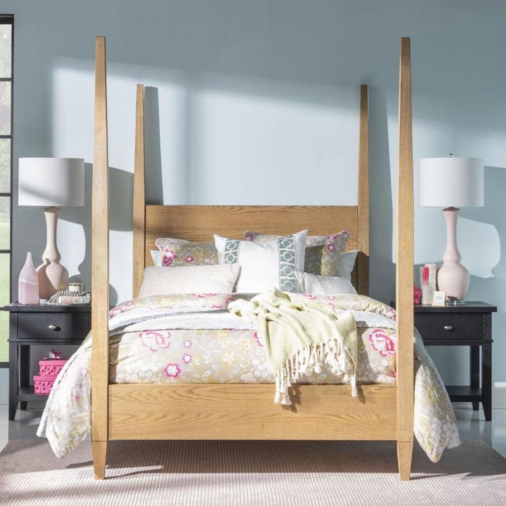 St Claire Home Today's Traditions 5 Piece Full Platform Poster Bed Set in Natural Hickory, , large