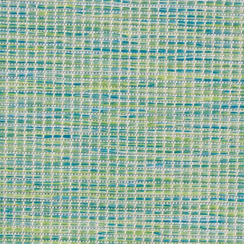 Nourison Positano 8&#39; Round Blue and Green Indoor/Outdoor Area Rug, , large