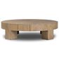 Four Hands Abaso Round Coffee Table in Rustic Wormwood Oak, , large