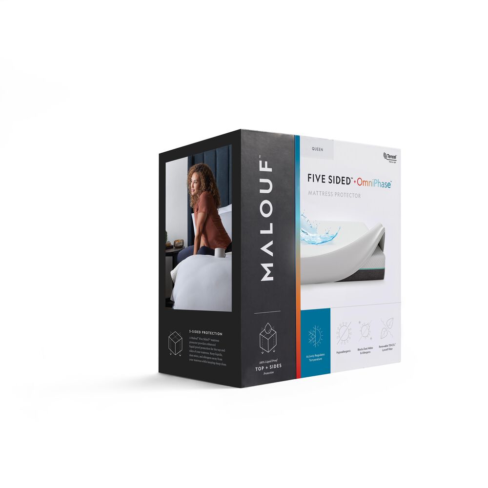 Malouf Five 5ided Queen Mattress Protector with Tencel + Omniphase, , large