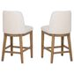 Linon Home Decor Tucker Counter Stool with Cream Cushion in Natural Brown (Set of 2), , large