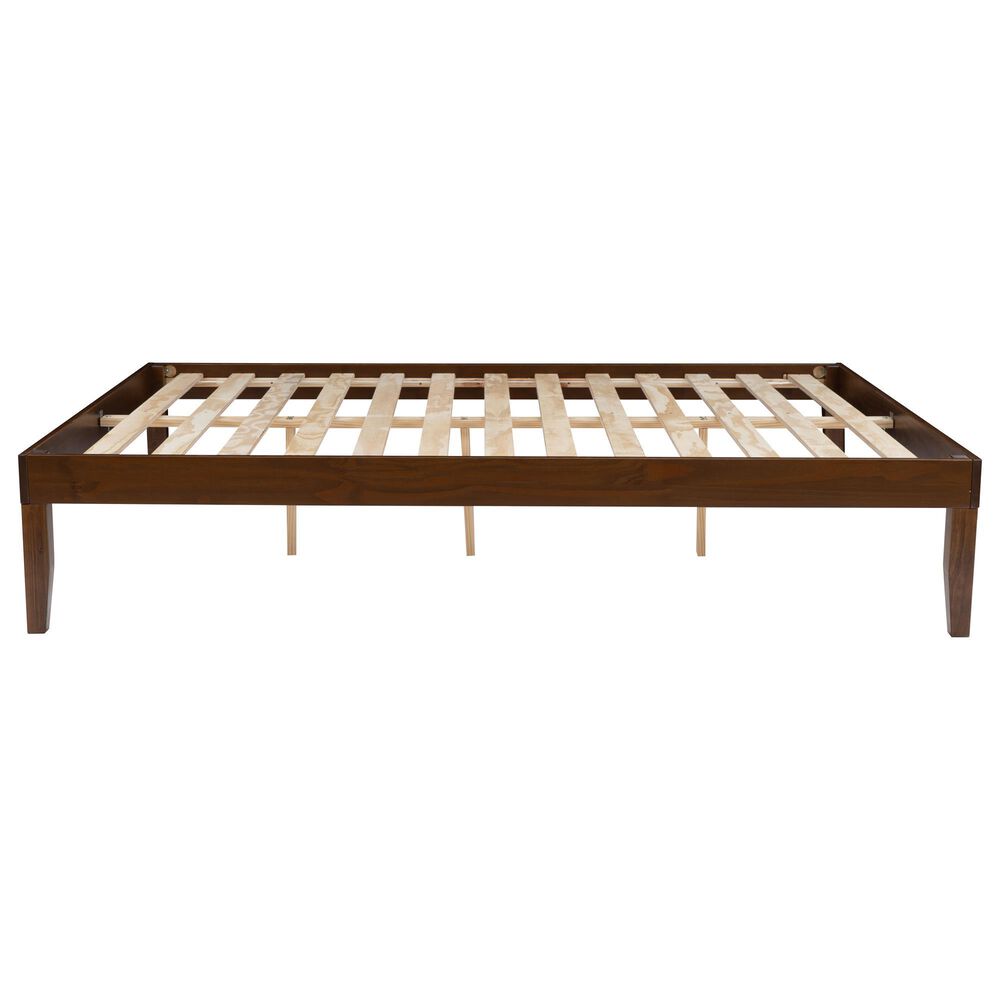 Linon Home Decor Polly Queen Platform Bed in Rich Walnut, , large
