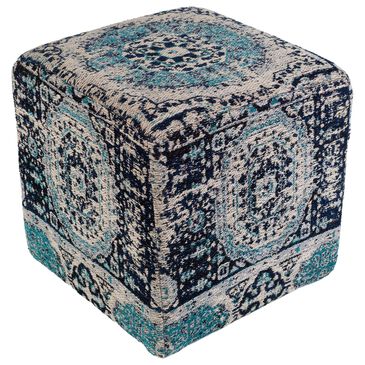 Surya Amsterdam Pouf in Navy/Gray, , large