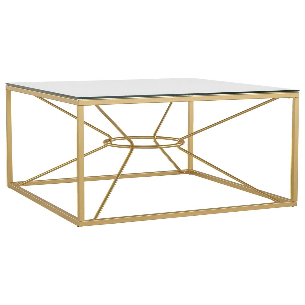 Furniture of America Hough Coffee Table in Gold and Clear, , large