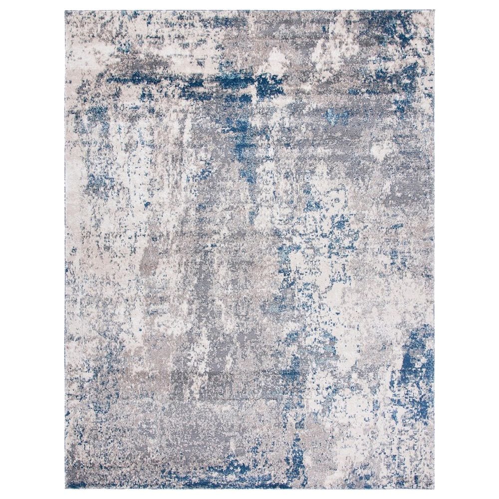 Safavieh Aston ASN718 10" x 14" Grey and Navy Area Rug, , large