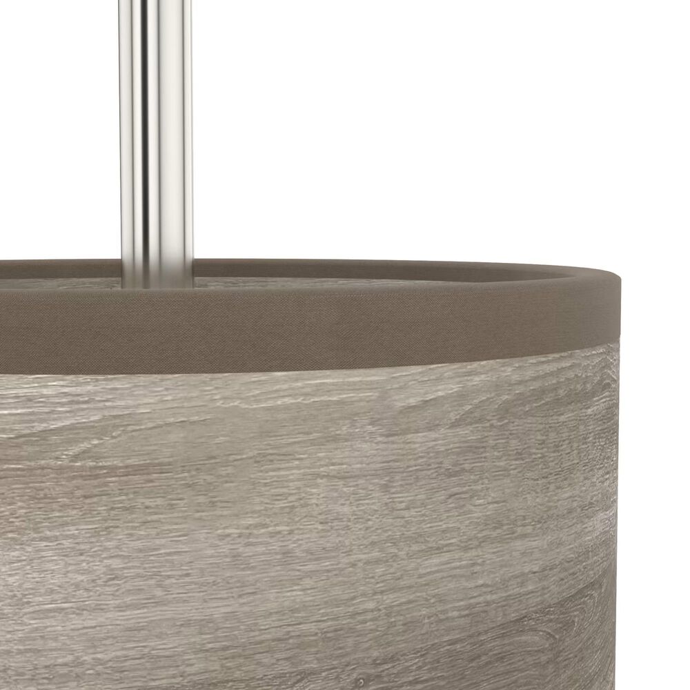Hunter Solhaven 1-Light Mini Pendant with Light Gray Oak Shade in Brushed Nickel, , large