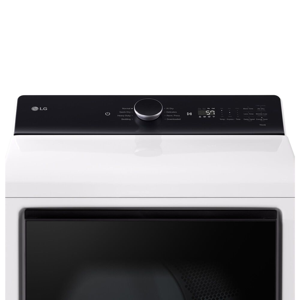 LG 7.3 Cu. Ft. Rear Control Gas Dryer with LG EasyLoad Door and AI Sensing in Alpine White, , large