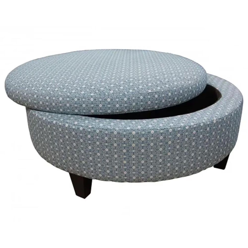 Jonathan Louis Large Round Ottoman in Hakimi Ivory, , large