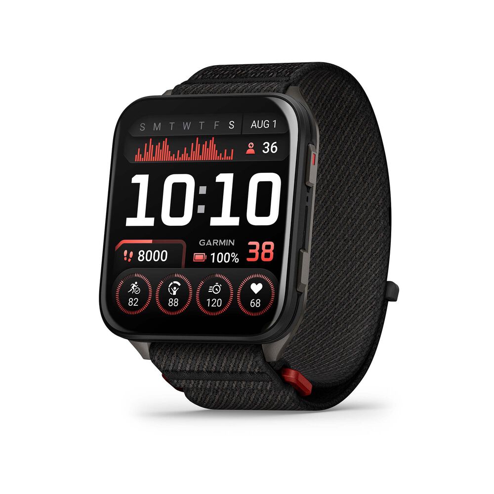 Garmin Venu X1 GPS Smartwatch - Black with Slate Titanium Caseback and Black ComfortFit Nylon Band, , large