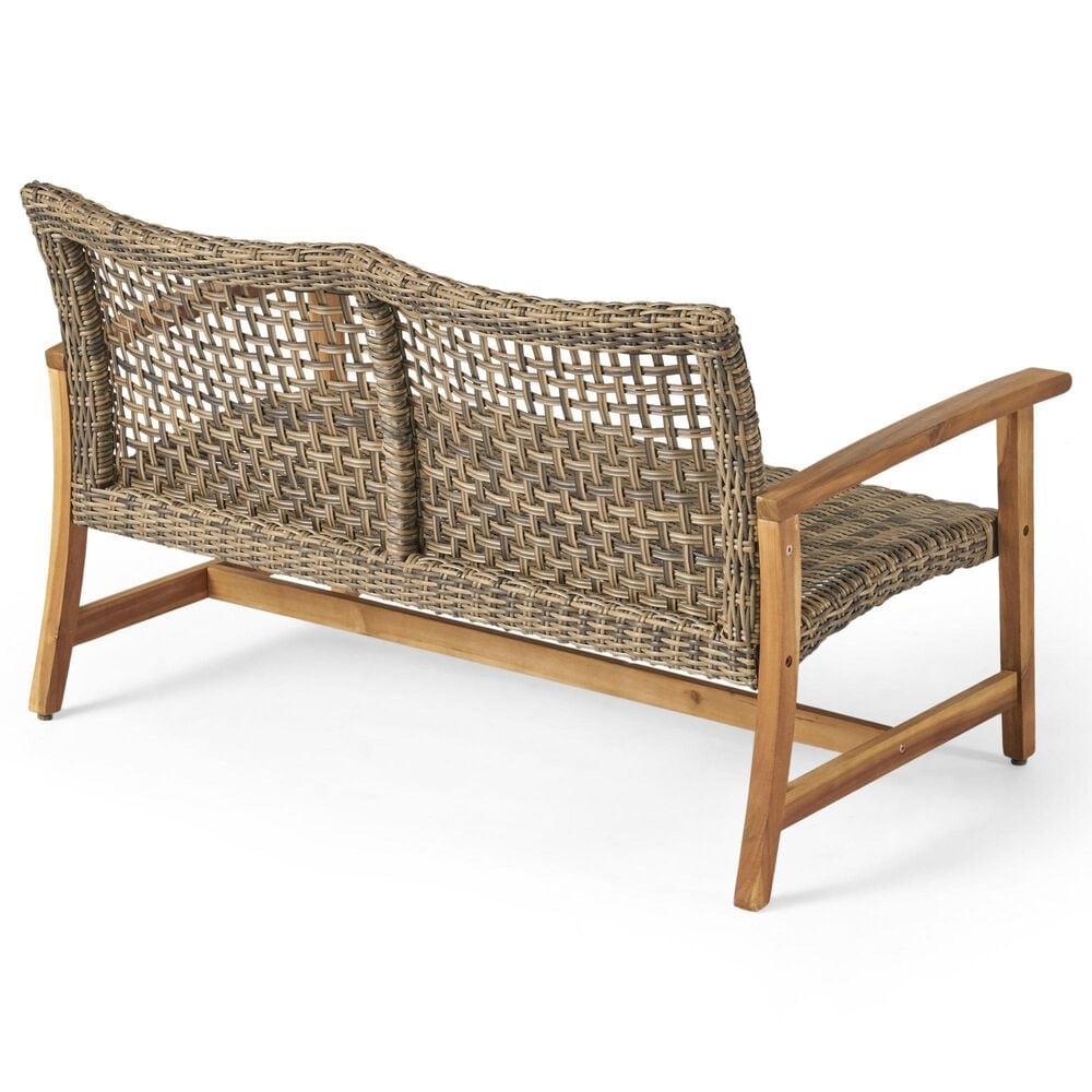 Hearth and Haven Hampton Outdoor Loveseat in Natural and Grey, , large