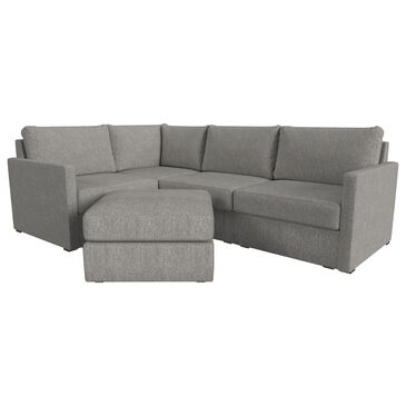 Flexsteel Flex 5-Piece Stationary L-Shaped Sectional with Ottoman in Pebble, , large