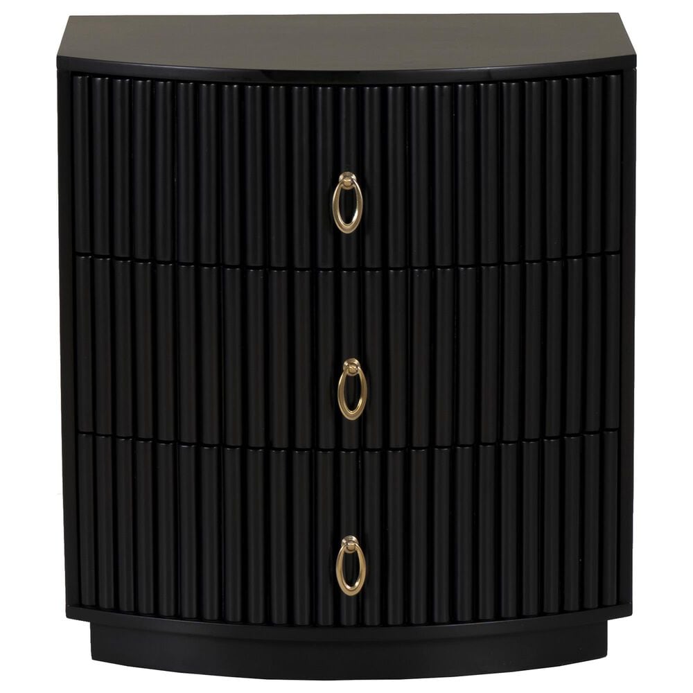 Linon Home Decor Chantel 3-Drawer Nightstand in Black, , large