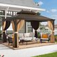 HOMLUX 10" x 14" Hardtop gazebo with double roof in Bronze, , large