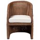 Baxton Studio Memphis Arm Chair with Peanut Brown Rattan in White, , large