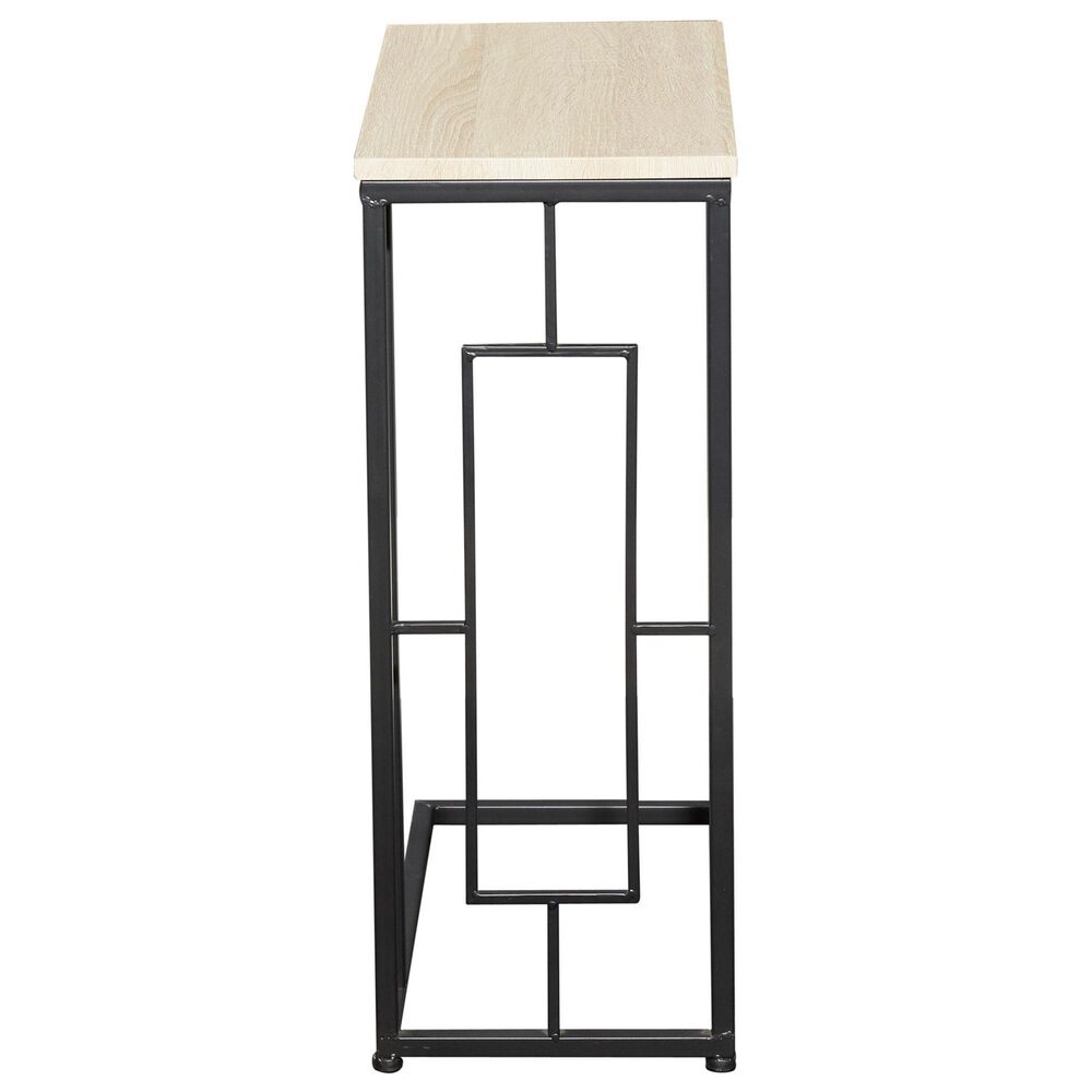 Maple and Jade C-Shaped Accent End Table in Cream and Black, , large