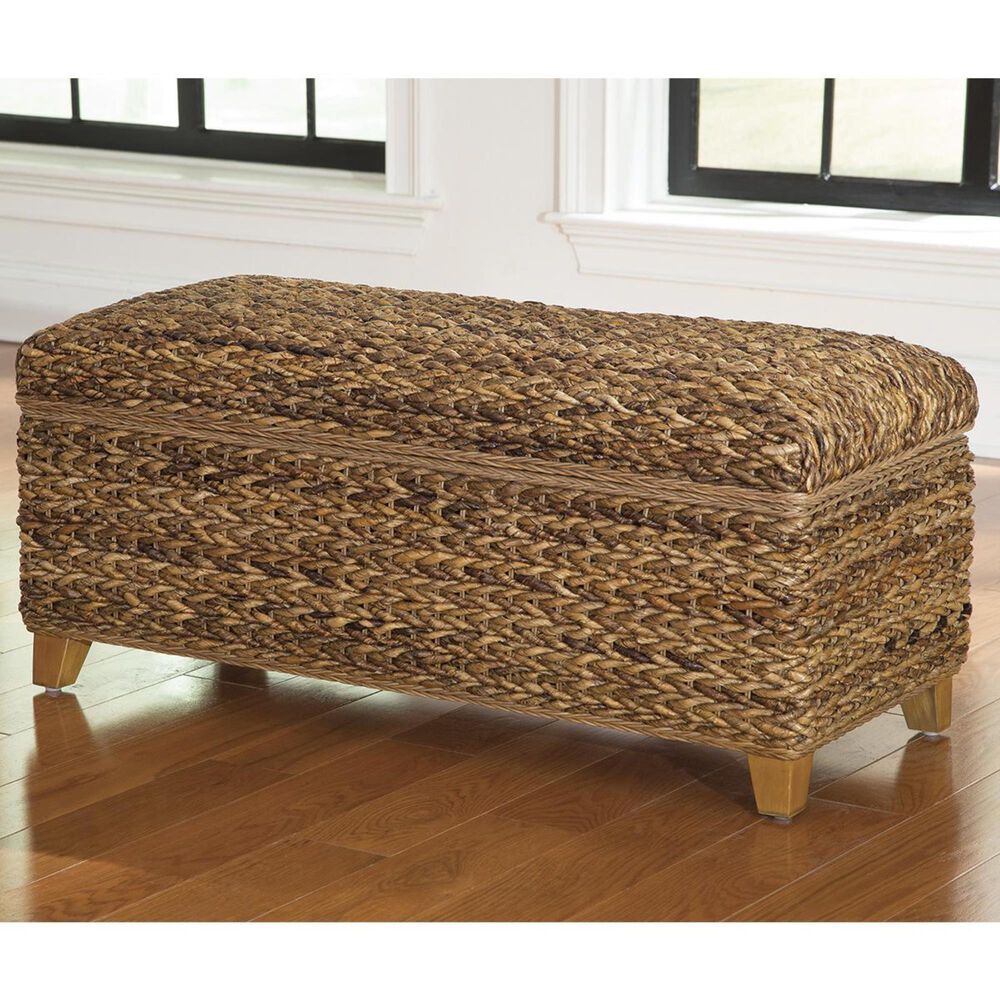 Pacific Landing Laughton Woven Banana Leaf Trunk in Natural, , large