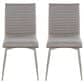 Lumisource Mason Contemporary Dining/accent Chair with Swivel in Stainless Steel, Walnut Wood, and Grey Fabric - Set of 2, , large