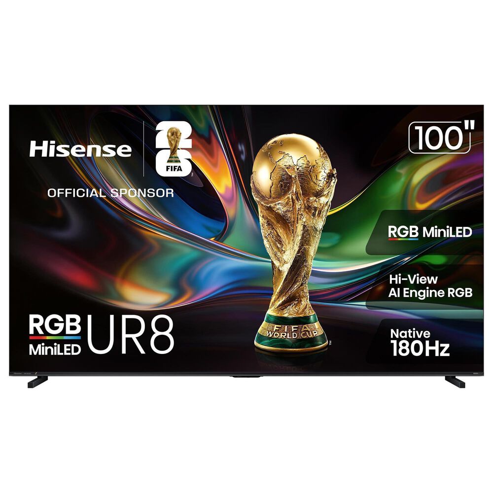 Hisense 100" Class UR8 RGB Mini-LED Series UHD 4K HDR - Smart Google TV with 5.1.4 Channel Soundbar System in Black, , large