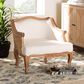 Baxton Studio Sylvestra Accent Chair with Honey Oak Frame in Beige, , large