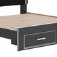 Ashley Zuraleus King Upholstered Storage Bed in Matte Black and Chrome, , large