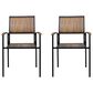 Hearth and Haven Bridget Outdoor Dining Chair in Teak and Black (Set of 2), , large