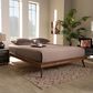 Baxton Studio Karine Full Platform Bed Frame in Walnut Brown, , large
