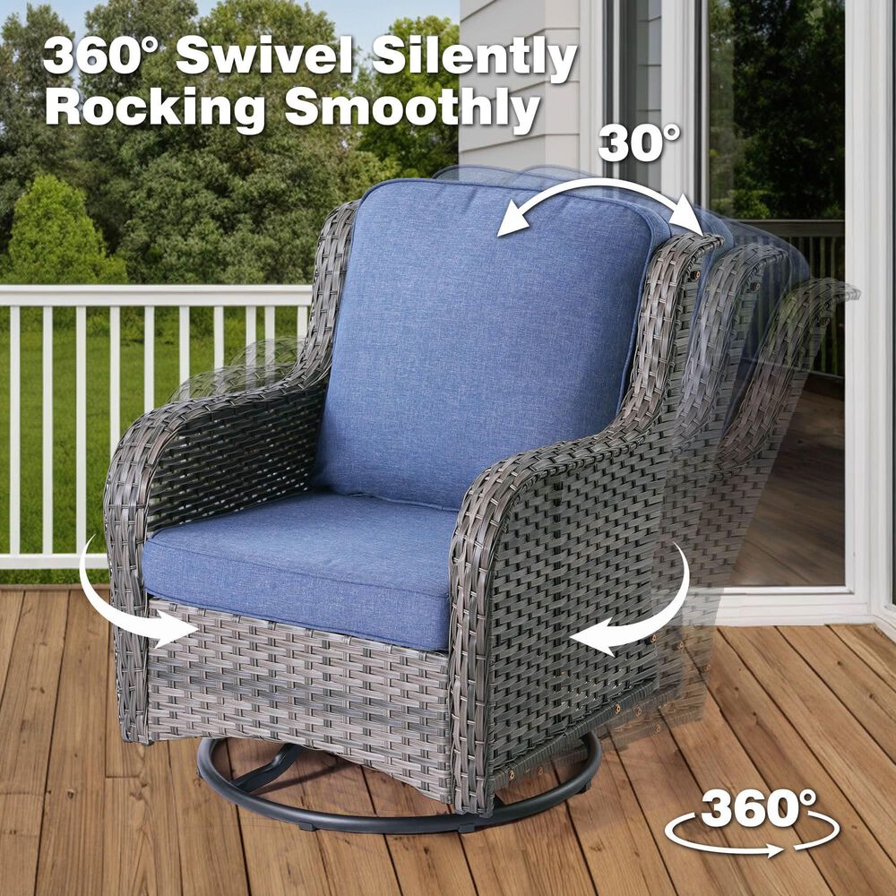 HOMLUX 7-Piece Patio Set in Denim Blue, , large