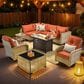 HOMLUX 9-Piece Patio Conversation Set in Coarse-grained Orange, , large