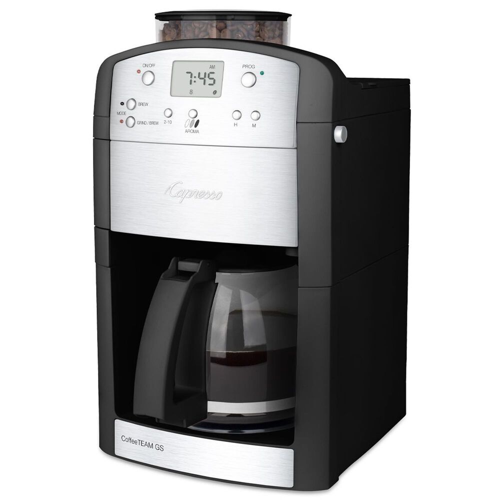 Jura 10-Cup CoffeeTeam GS Coffee Maker with Glass Carafe in Black and Stainless Steel, , large