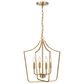 Creative Coop Constance 4-Light Candelabra Chandelier in Brushed Gold, , large