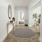 Nourison Courtyard Ivory and Charcoal 5" x 8" Oval Indoor/Outdoor Area Rug, , large