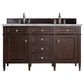 James Martin Vanities Brittany 60" Double Bathroom Vanity in Burnished Mahogany with 3 cm Eternal Jasmine Pearl Silestone Top, Rectangular Sinks and FreePower Wireless Charger, , large