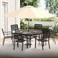 Hearth and Haven Outdoor 53" Round Dining Table with Umbrella Hole in Black - Table Only, , large