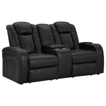 Ashley Caveman Den Power Reclining Loveseat with Console in Midnight, , large