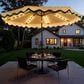 HOMLUX 10" Patio Umbrella with Lights in Green, , large