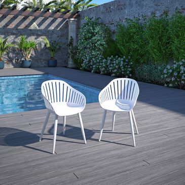 Amazonia Cannes Patio Chair in White (Set of 2), , large