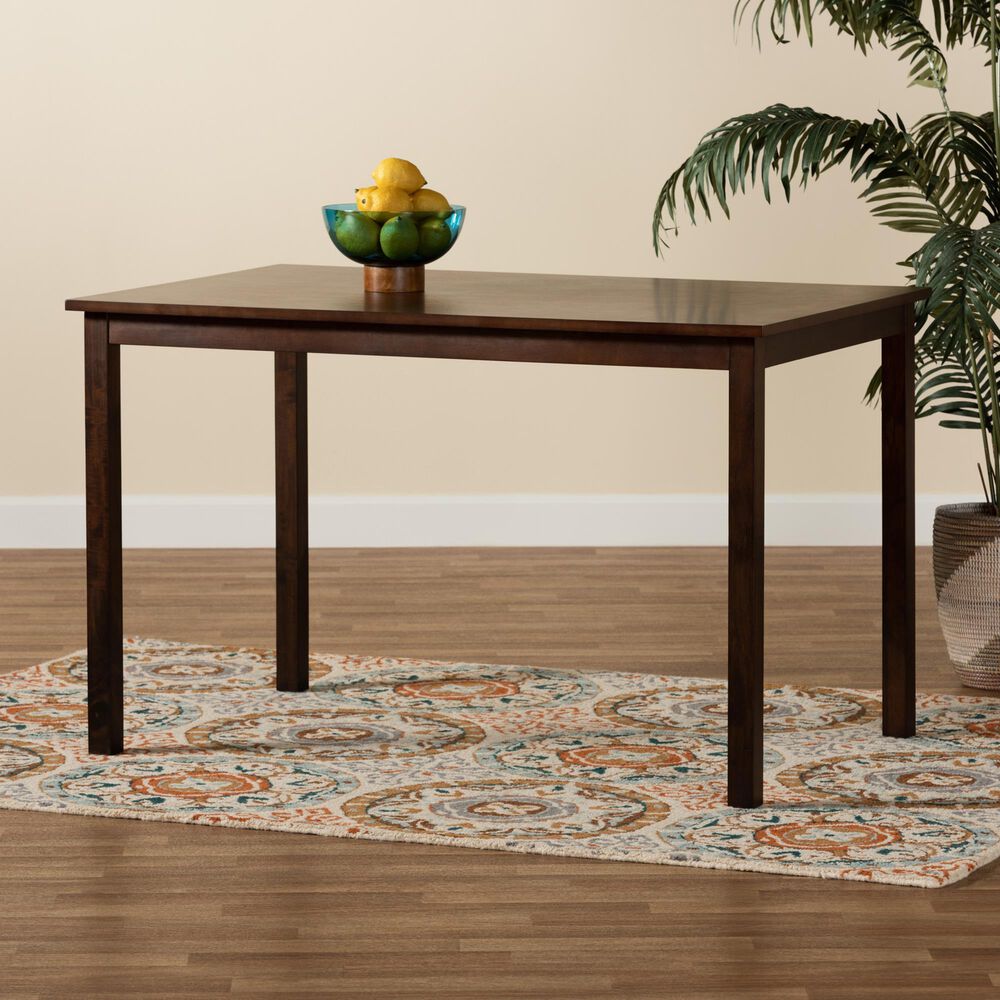 Baxton Studio Andrew Dining Table in Dark Brown - Table Only, , large