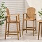 Hearth and Haven Outdoor Acacia Wood Adirondack Barstool in Natural Stained (Set of 2), , large