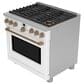 Cafe 6.2 Cu. Ft. Freestanding Natural Gas Range in Matte White and Brushed Bronze, , large