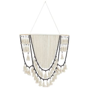Maple and Jade 66" x 40" Hanging Wall Decor in Cream White and Black, , large