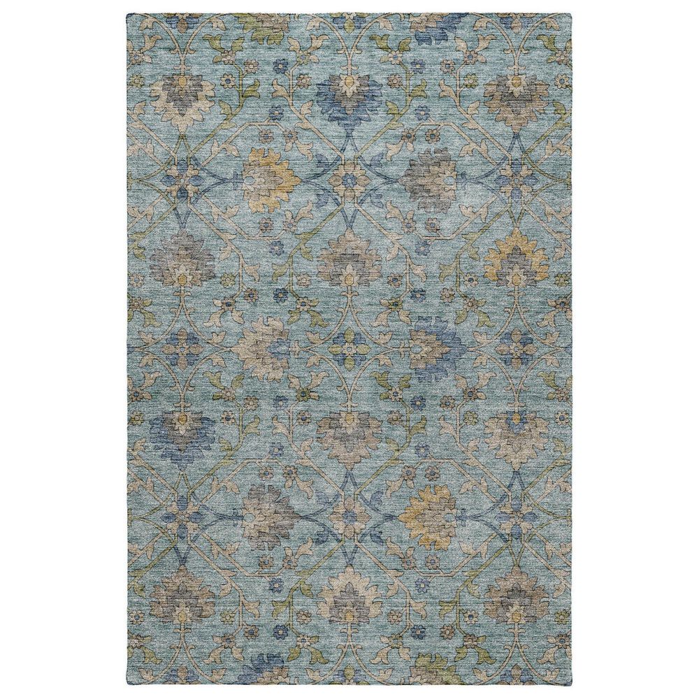 Dalyn Rug Company Silk Road Denim, Sky, Gray, Gold, Ivory and Fern 8" x 10" Area Rug, , large