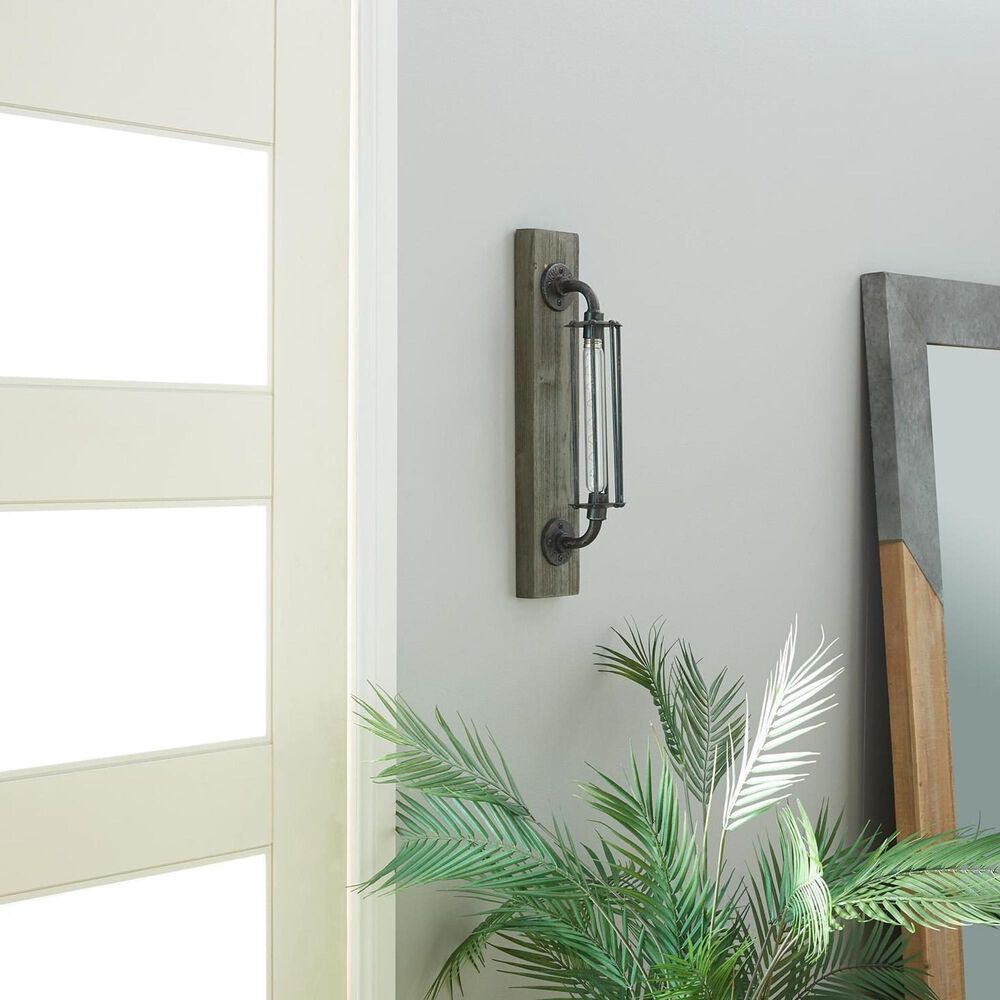 Maple and Jade Black Battery-Operated Geometric Wall Accent Lamp with Included Fixed LED Light, , large