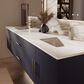 Lexora Home Geneva 80" Double Bathroom Vanity in Navy Blue with 2 cm White Quartz Top and Rectangular Sinks, , large