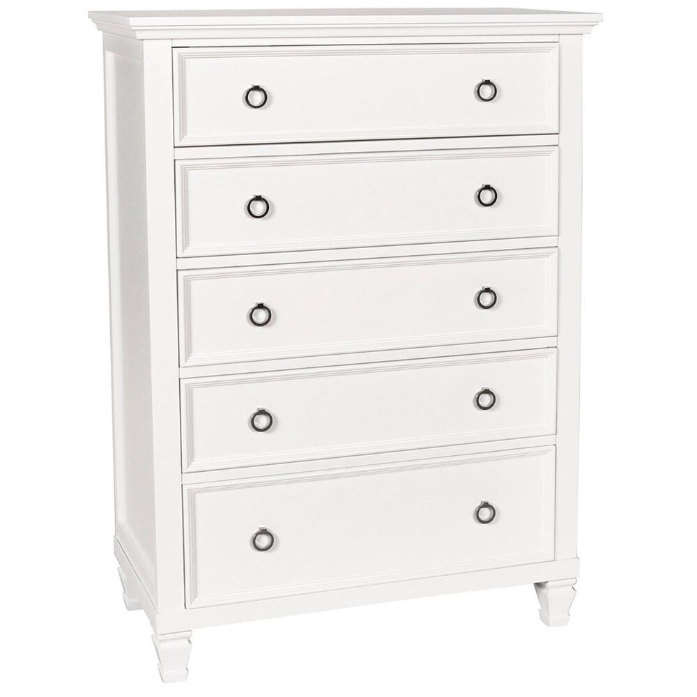 New Heritage Design Tamarack 5 Drawer Chest in White, , large